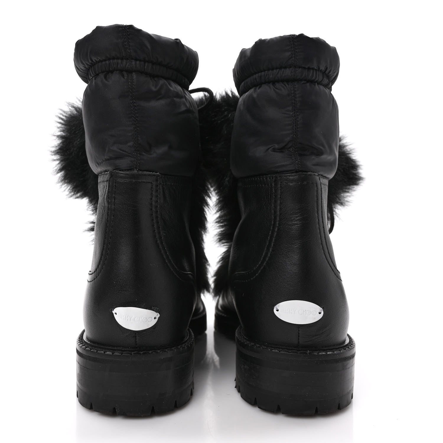 Jimmy Choo Lambkin Fur Glacie Pom-Pom Boots 38 Black 5 of 10