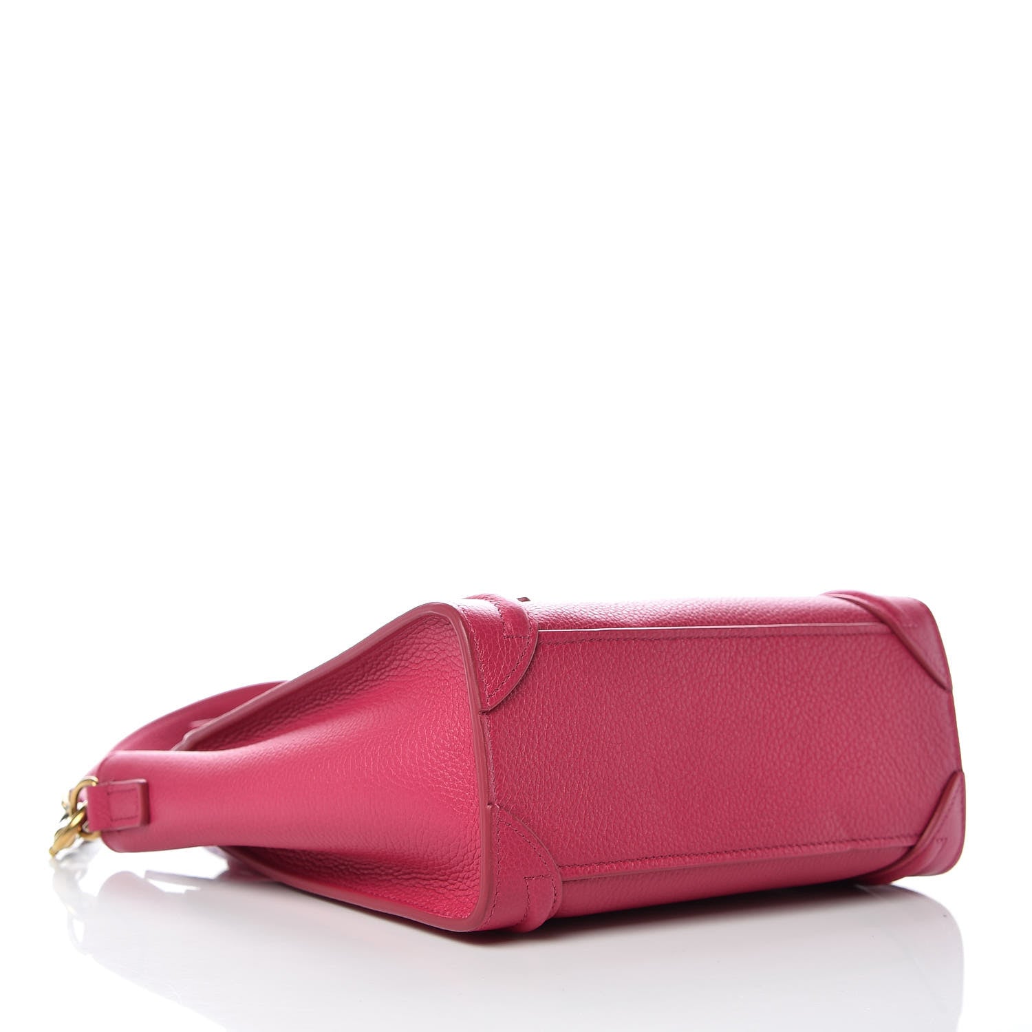 Celine Drummed Calfskin Nano Luggage Fuchsia 4 of 10