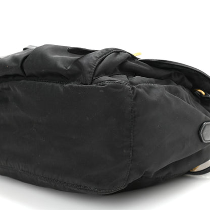 Prada Tessuto Nylon Saffiano Messenger Bag Black 8 of 9