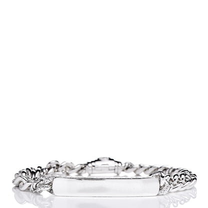 David Yurman Sterling Silver Diamond 7mm Petite Pave Curb Link ID Bracelet 4 of 5