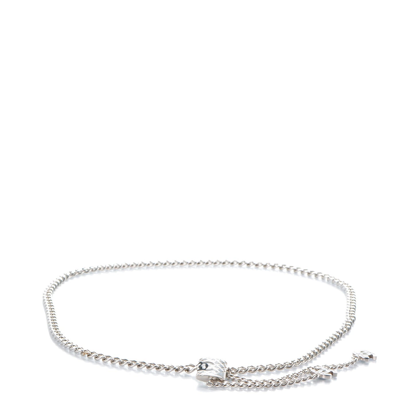 Enamel CC Cambon Chain Belt Silver Black