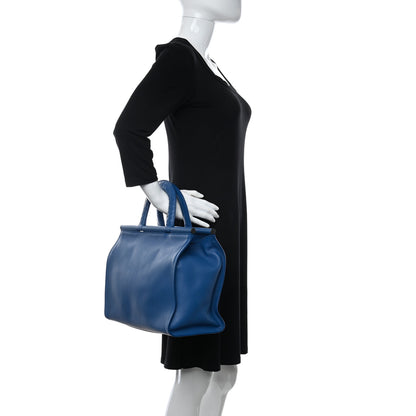 Bottega Veneta French Calfskin Bretagne Tote Blue 2 of 10