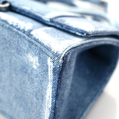 Balenciaga Nappa Denim Printed Small Hourglass Top Handle Bag Denim Blue 9 of 12