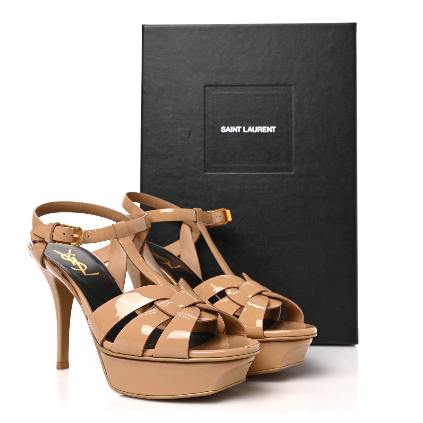 Patent Tribute 105 Platform Sandals 36 Nude Powder