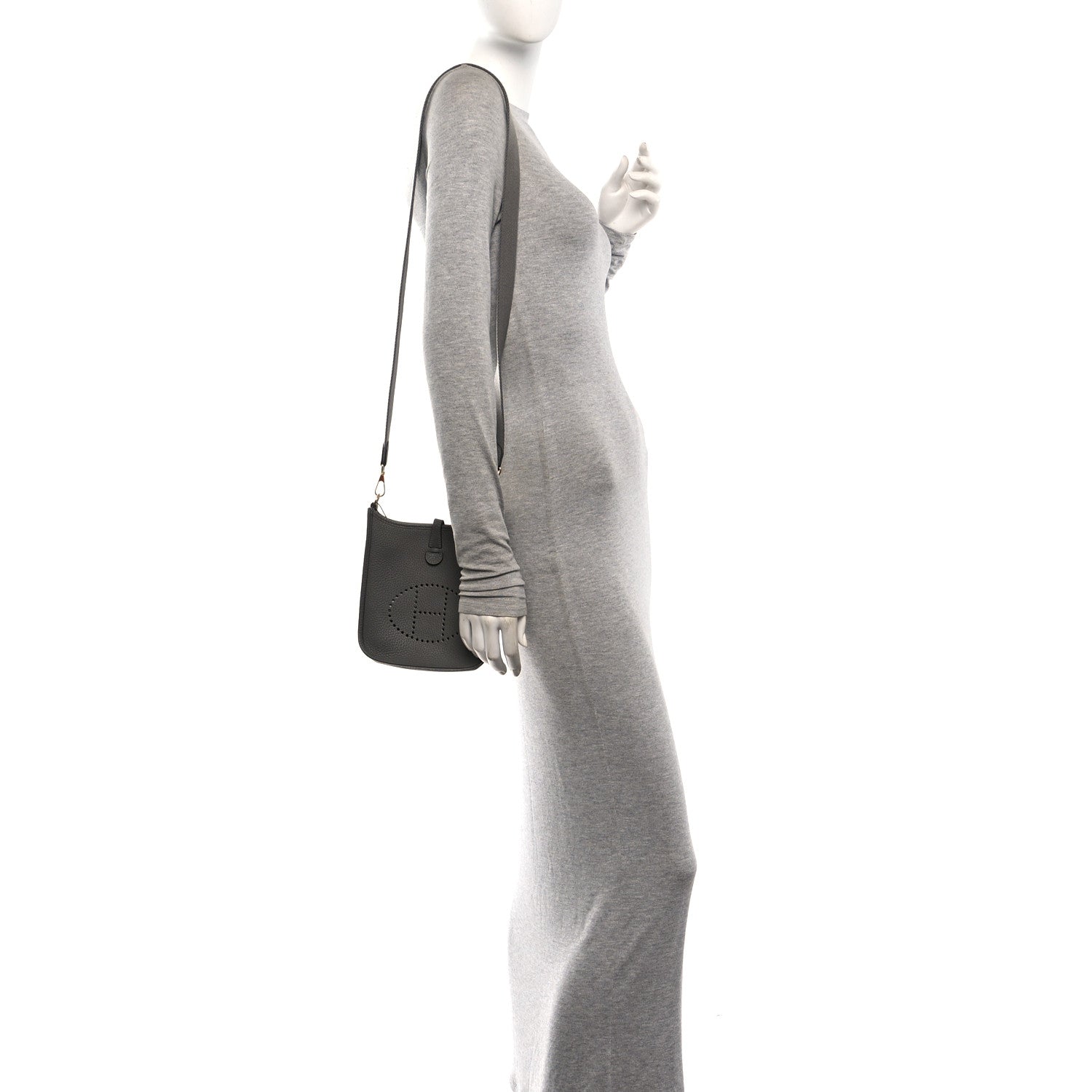 Hermes Taurillon Clemence Evelyne TPM Gris Meyer 2 of 11