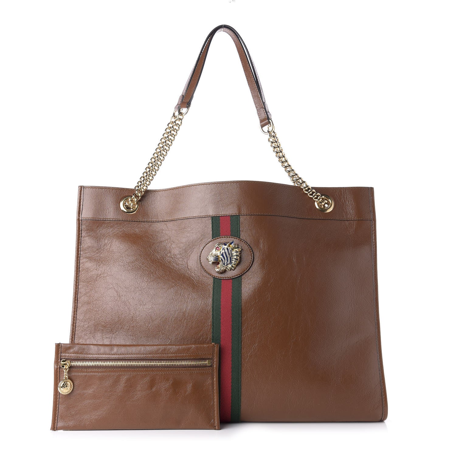 Gucci Calfskin Large Rajah Chain Tote Cuir 1 of 10