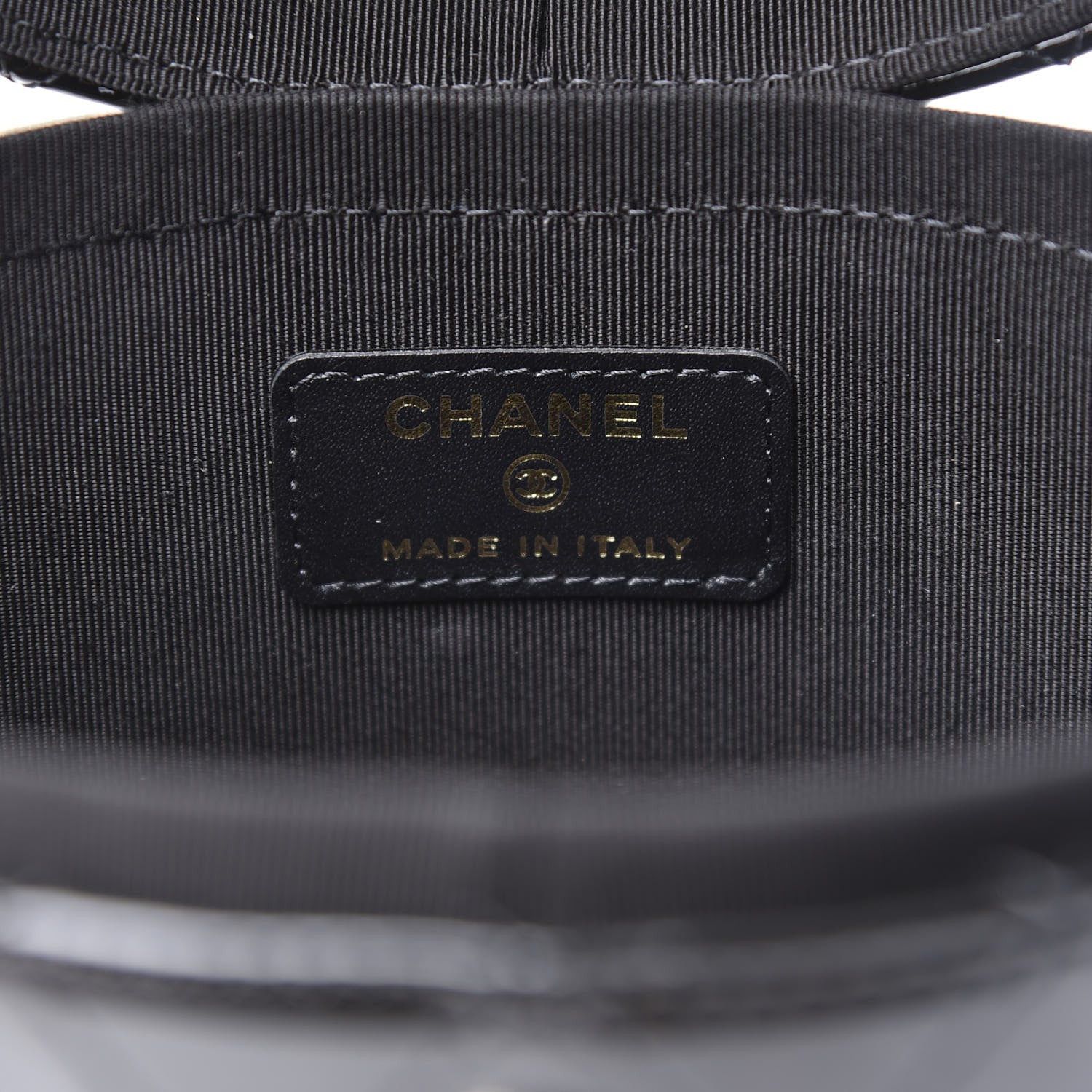 Chanel Patent Quilted Round Clutch With Chain Black 8 of 12