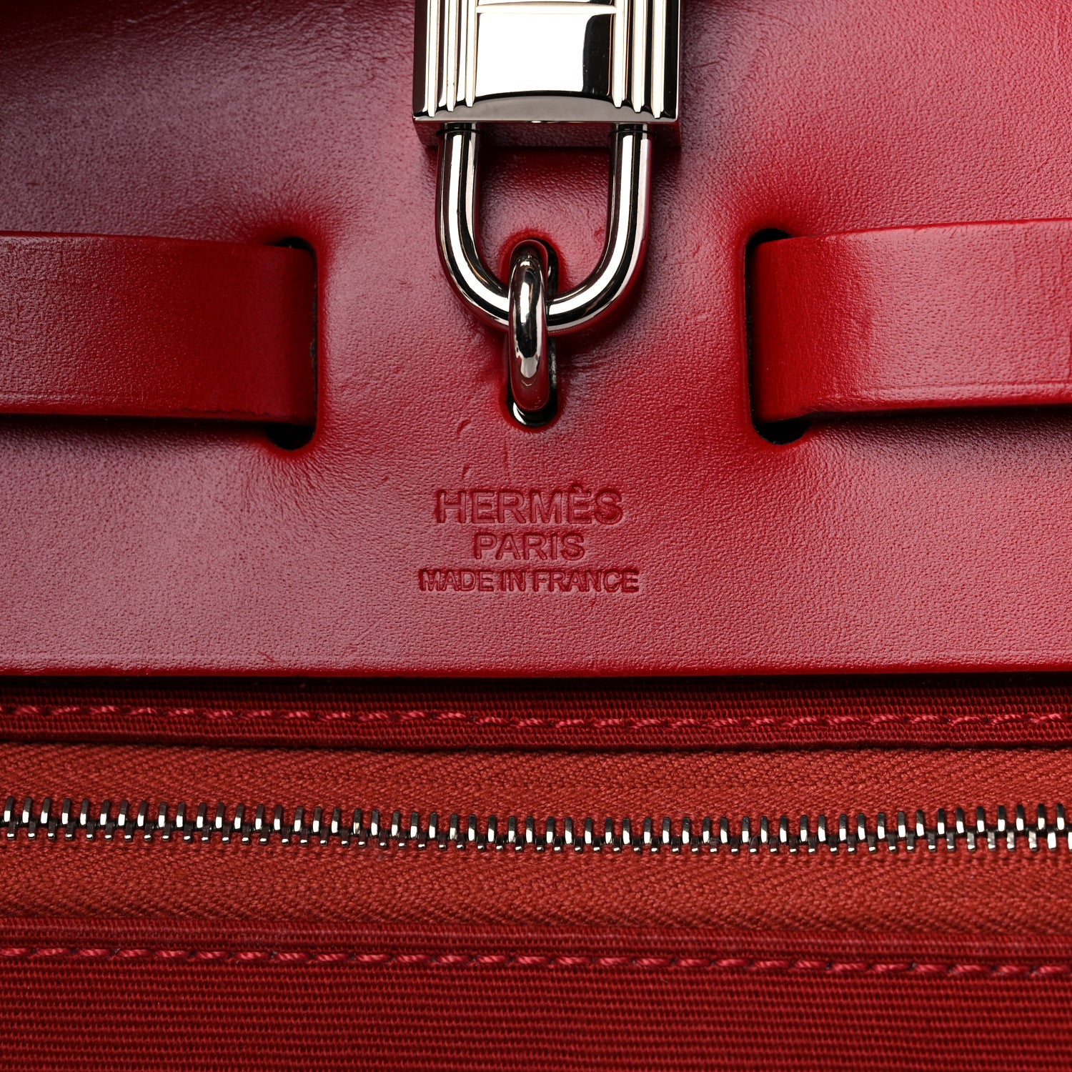 Hermes Toile Officier Vache Hunter Herbag Zip Retourne 31 PM Rose Extreme Rouge Venitien Rouge Piment 7 of 19