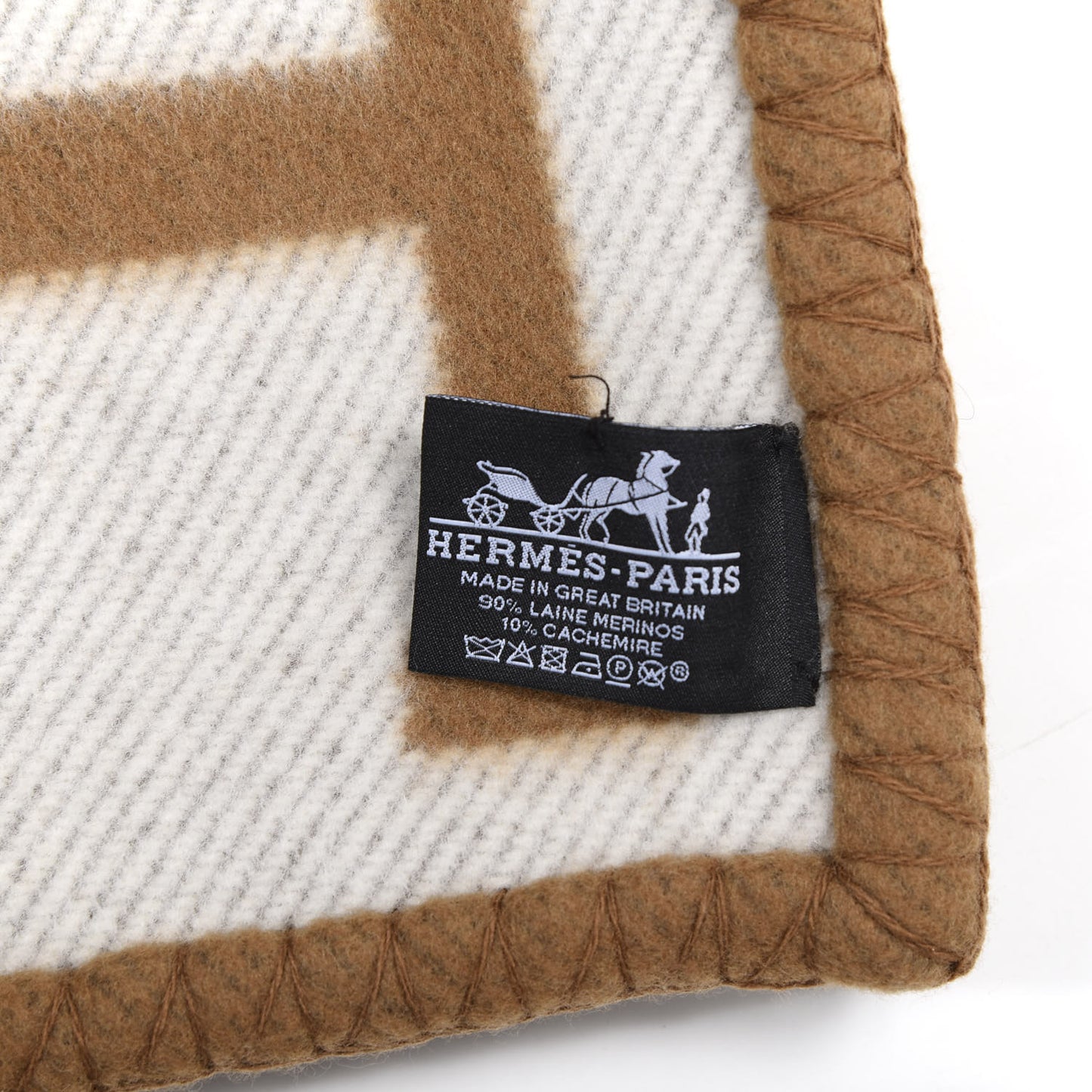 Wool Cashmere Avalon Blanket Ecru Camel