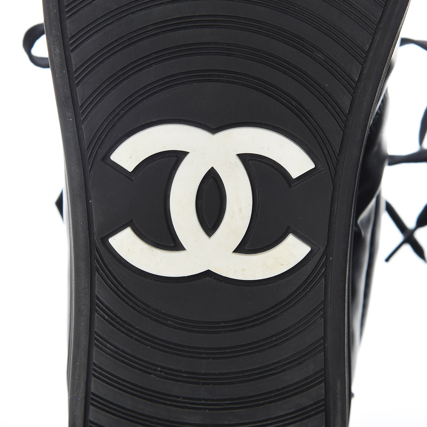 Chanel Calfskin Suede Zipped High Top CC Sneakers 38 Black 8 of 16