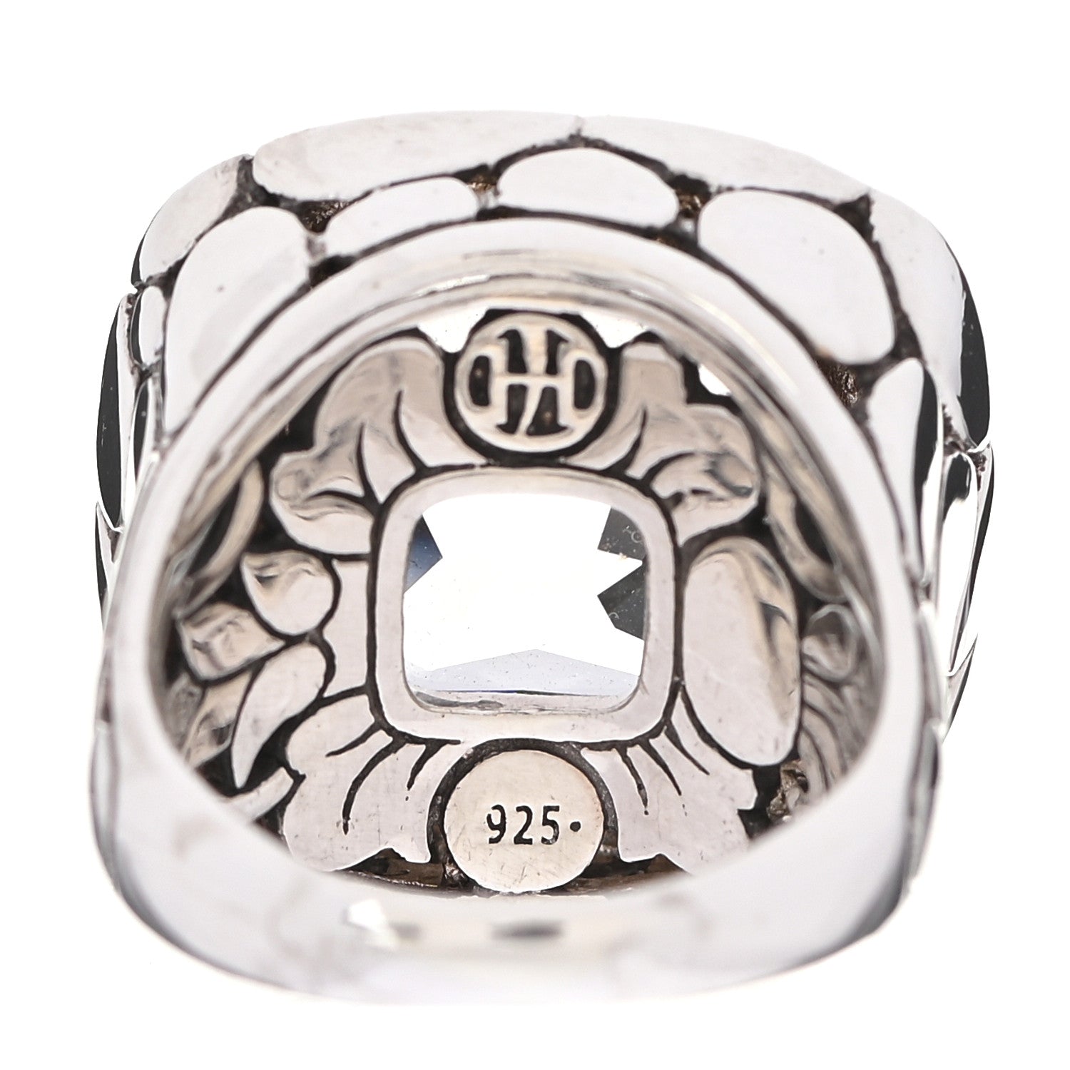 John Hardy Sterling Silver White Topaz Batu Kali Square Ring 54 7 4 of 5