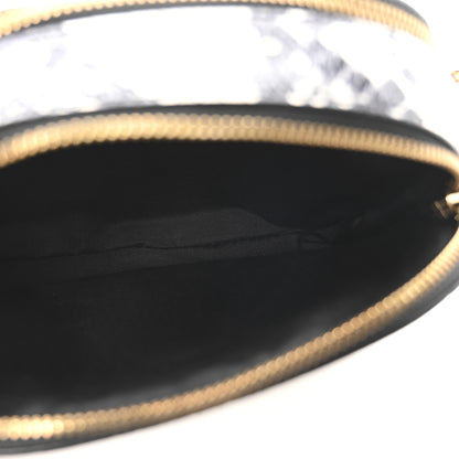 Marc Jacobs Calfskin Snakeskin Embossed Shutter Camera Crossbody Bag Black White 5 of 10