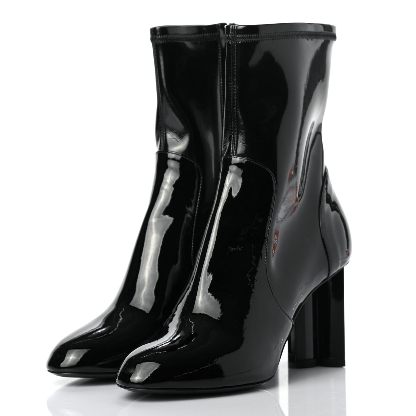 Patent Silhouette Ankle Boots 35.5 Black