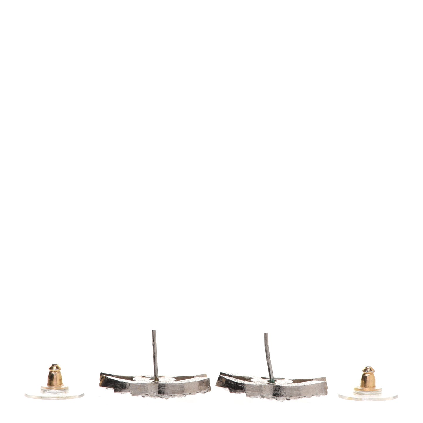 Baguette Crystal CC Earrings Silver