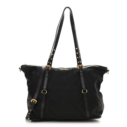 Prada Saffiano Tessuto Nylon Logo Shopping Tote Black 1 of 8
