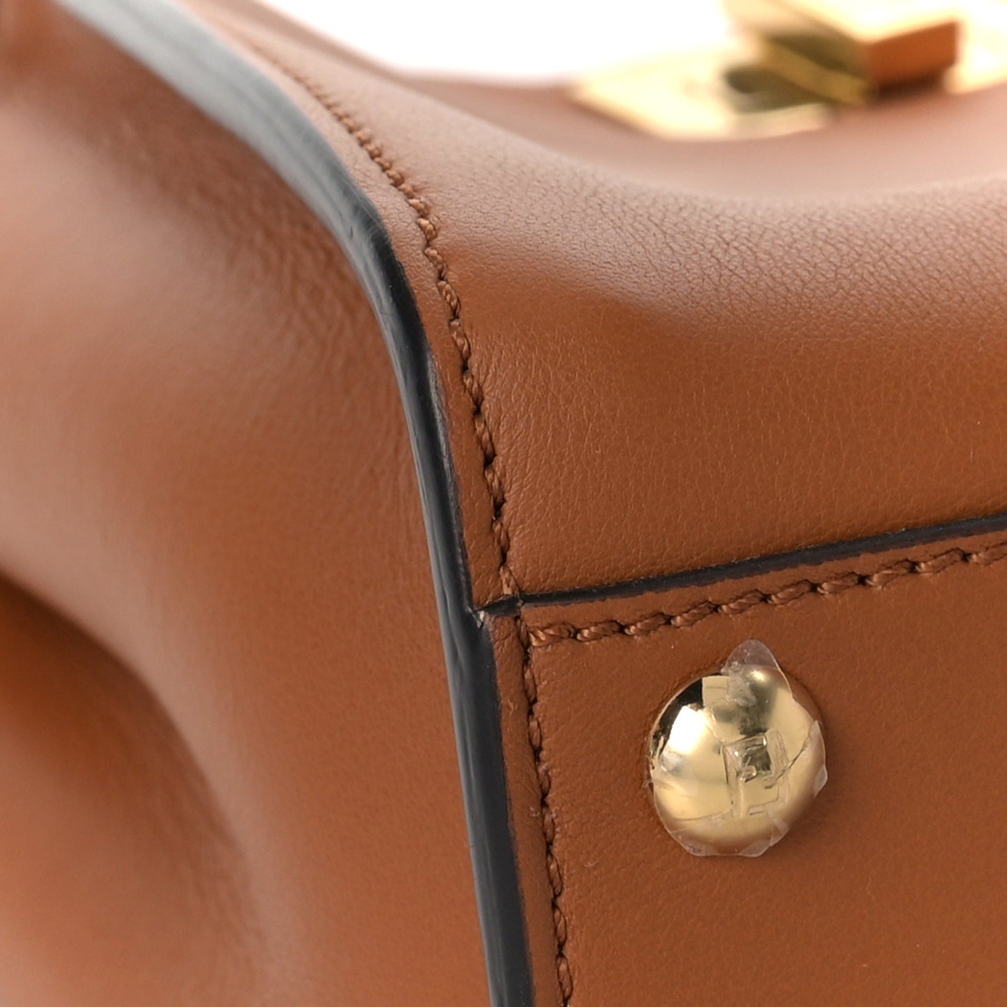Vitello Seta Canvas FF Embroidered Mini Peekaboo Iconic Satchel Brandy Amazzonia