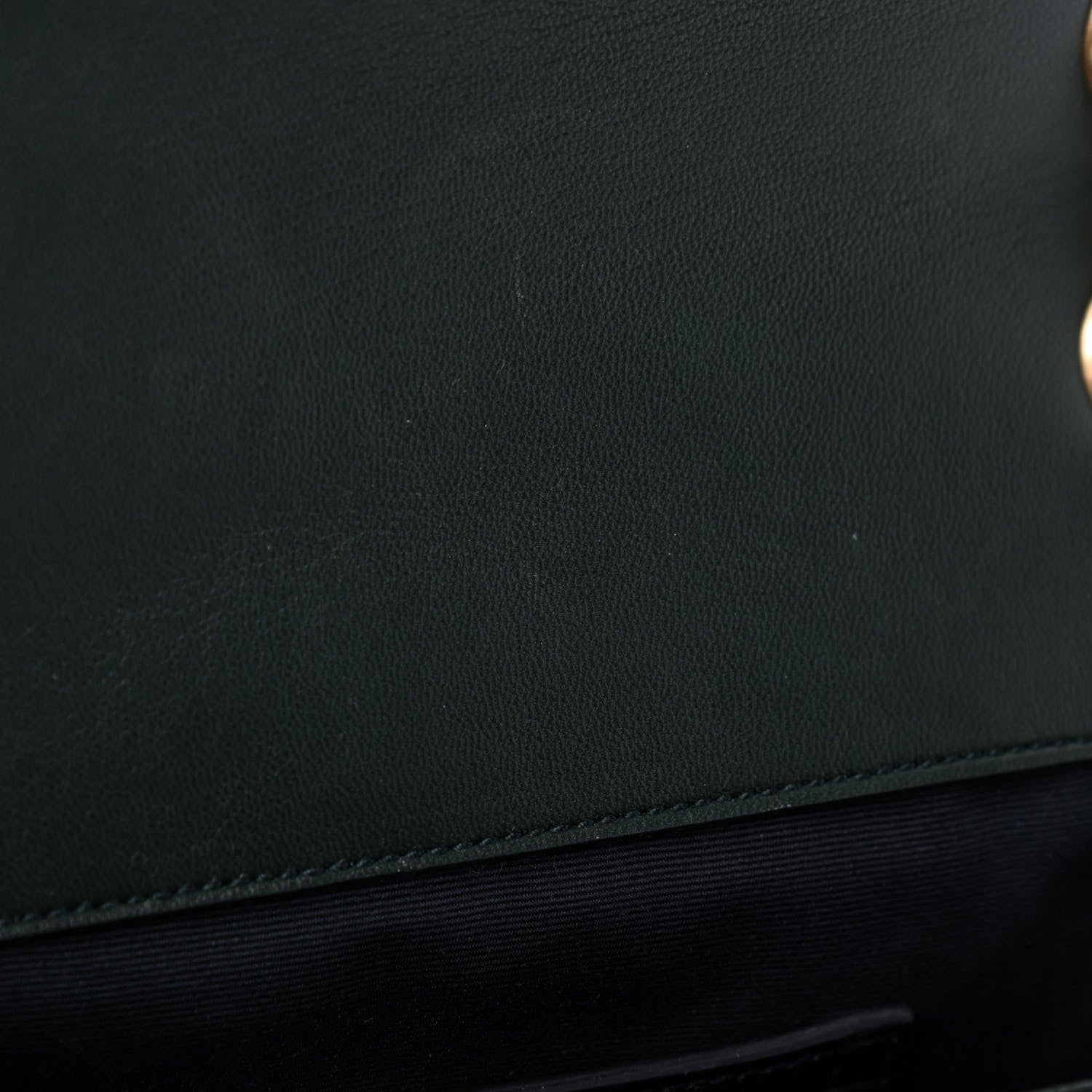Saint Laurent Velvet Matelasse Chevron Medium Monogram Chain Bag New Dark Green 8 of 10