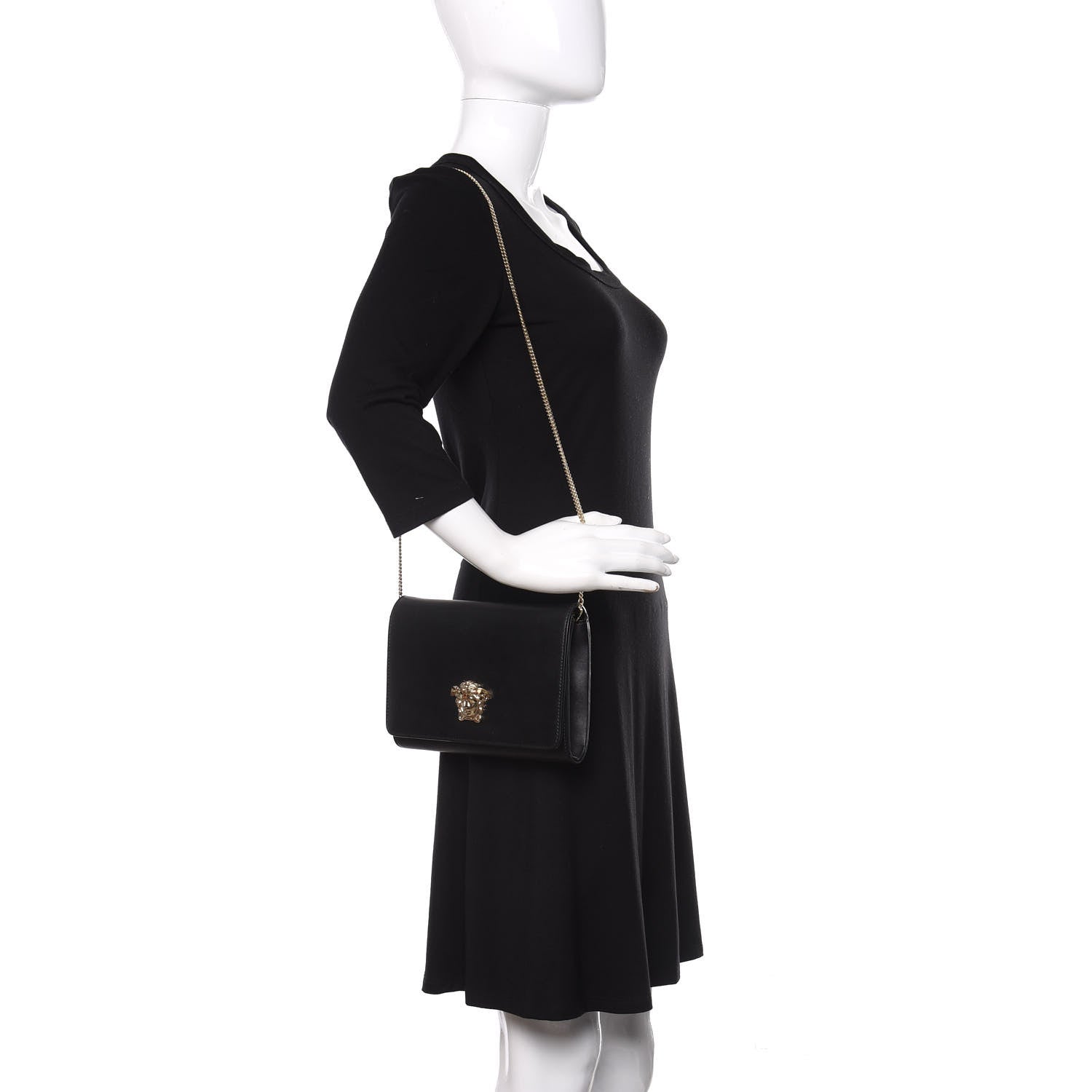 Versace Vitello Palazzo Medusa Evening Clutch Bag Black 2 of 10