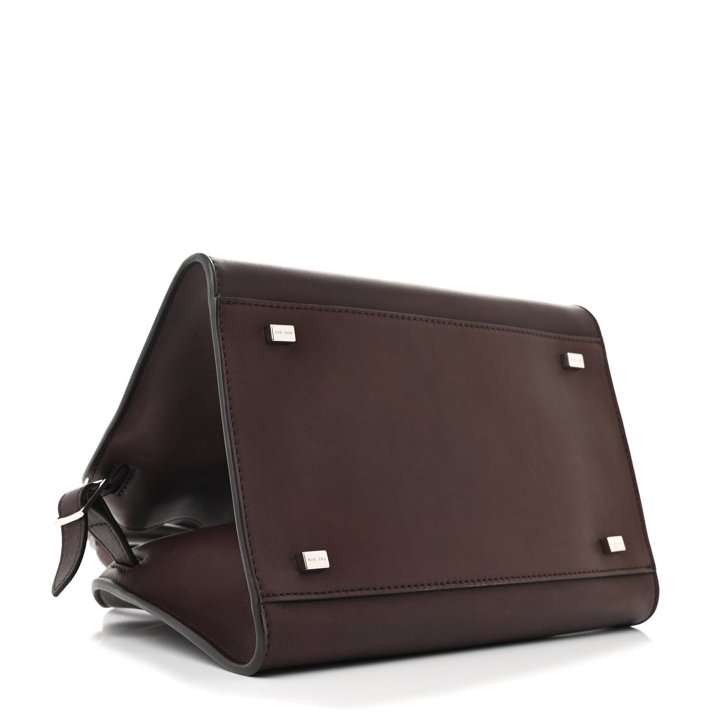 Polished Saddle Calfskin Soft Margaux 10 Bag Dark Brown