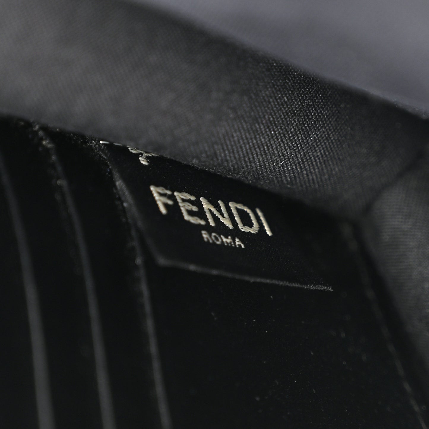 Vitello Cruise F is Fendi Bi-Color FF 1974 Embossed Medium Envelope Wallet On Chain Black Maya