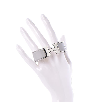 Hermes Enamel Wide Clic Clac H Bracelet GM White 2 of 5