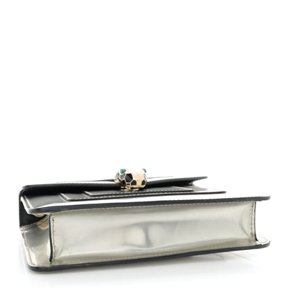Bulgari Metallic Calfskin Small Serpenti Forever Snake Strap Crossbody Bag Silver 5 of 11