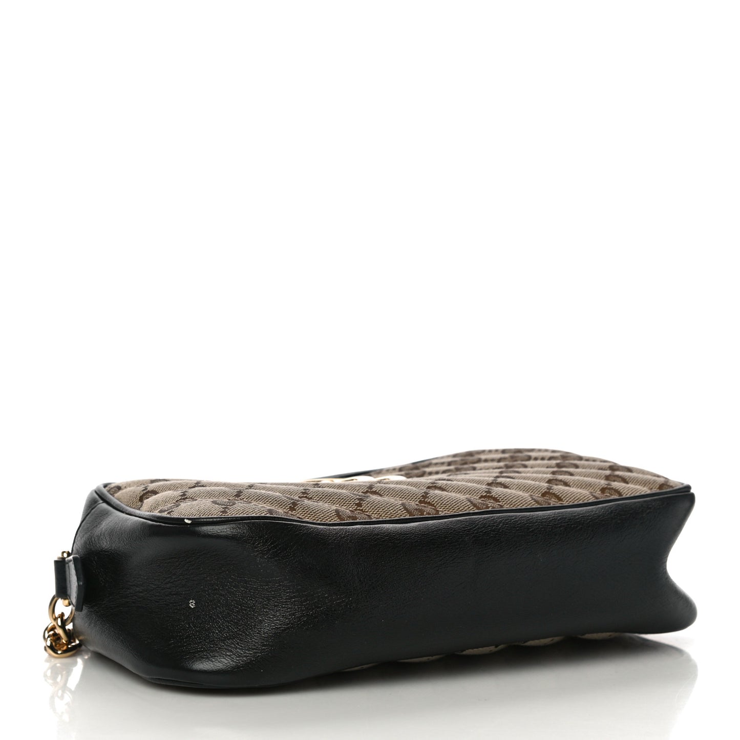 Monogram Matelasse Diagonal Small GG Marmont Chain Shoulder Bag Beige Black
