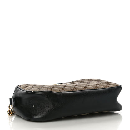 Gucci Monogram Matelasse Diagonal Small GG Marmont Chain Shoulder Bag Beige Black 4 of 12
