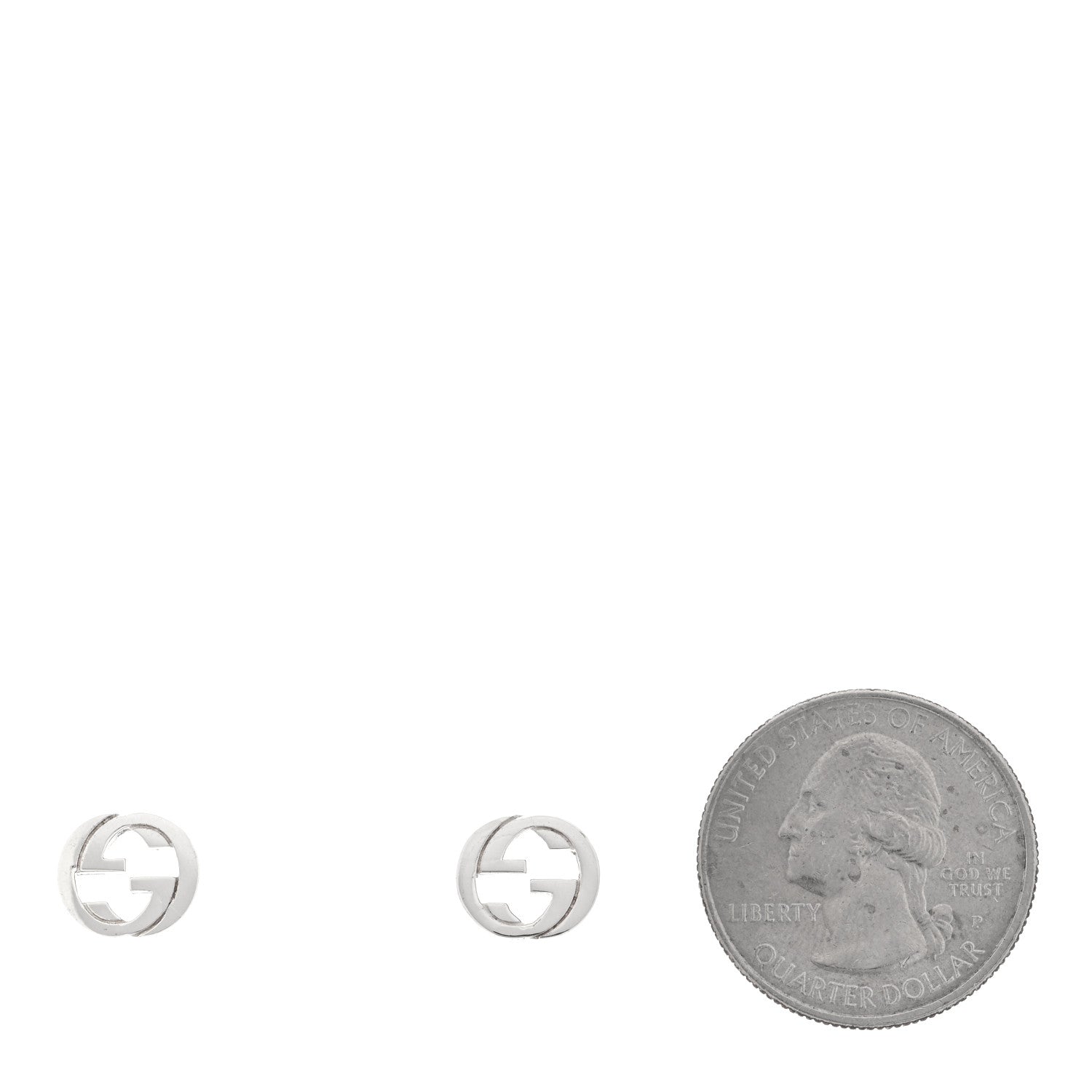 Gucci Sterling Silver Interlocking GG Stud Earrings 2 of 5