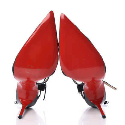 Christian Louboutin Patent Kid Suede Mesh Evoluta 100 Pumps 40 Black 5 of 9