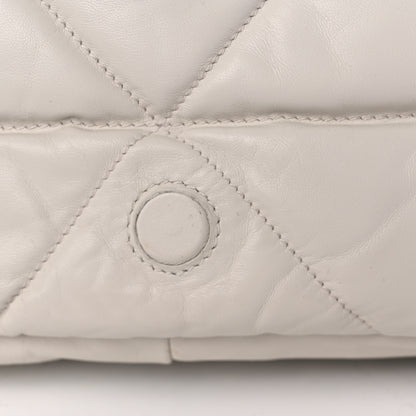 Prada Nappa Soft Padded Logo Embossed Triangle Quilted Shoulder Bag White 11 of 12