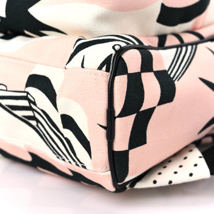 Chanel Canvas Cruise La Pausa Print Backpack Pink White Black 9 of 9