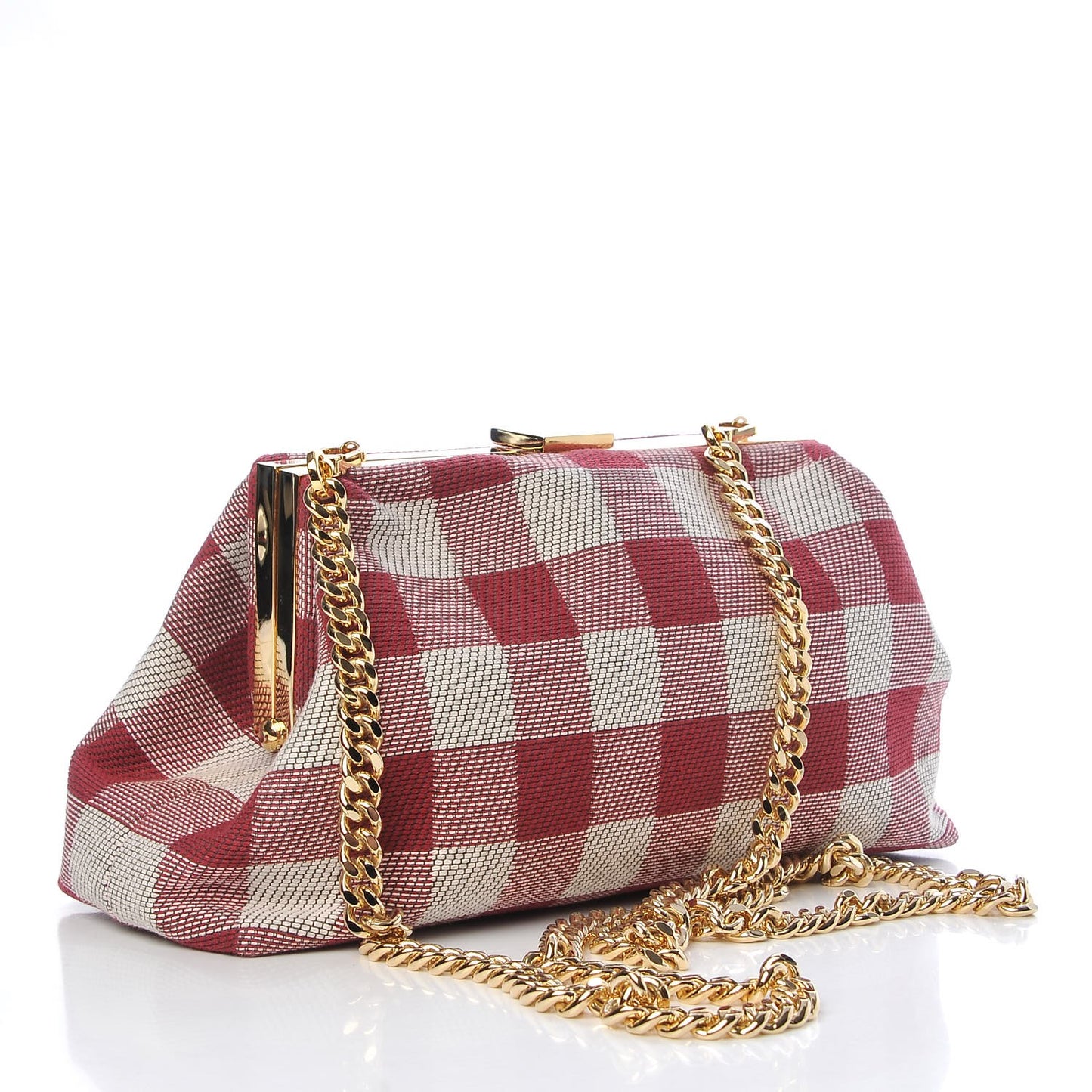 Checker Canvas Mini Volume Chain Clutch Flamma