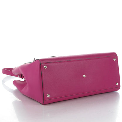 Fendi Vitello Elite Medium 2Jours Tote Magenta 4 of 8