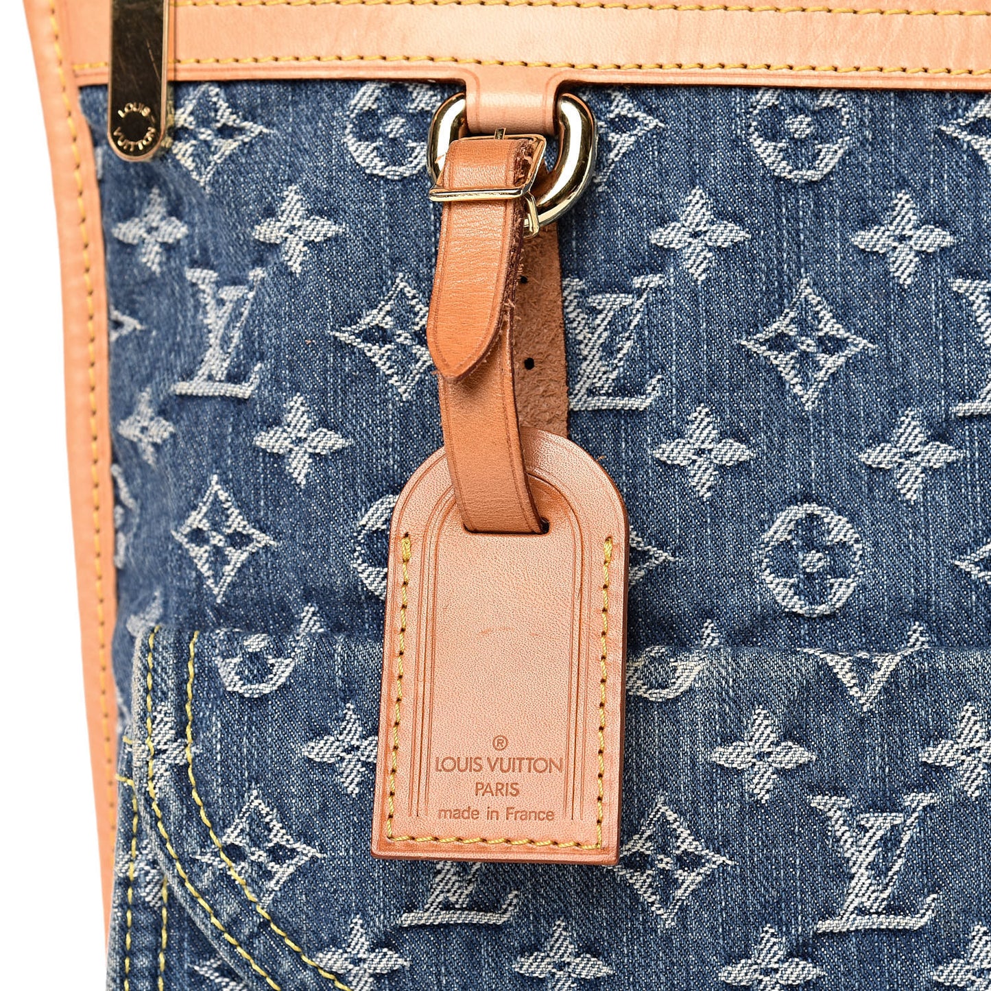 Monogram Denim Sac Plat Blue