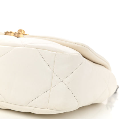 Chanel Lambskin Quilted Medium Chanel 19 Flap White 10 of 11