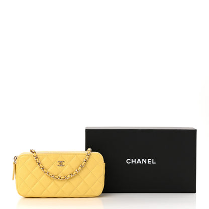 Chanel Caviar Quilted Small Clutch With Chain Yellow 13 of 13