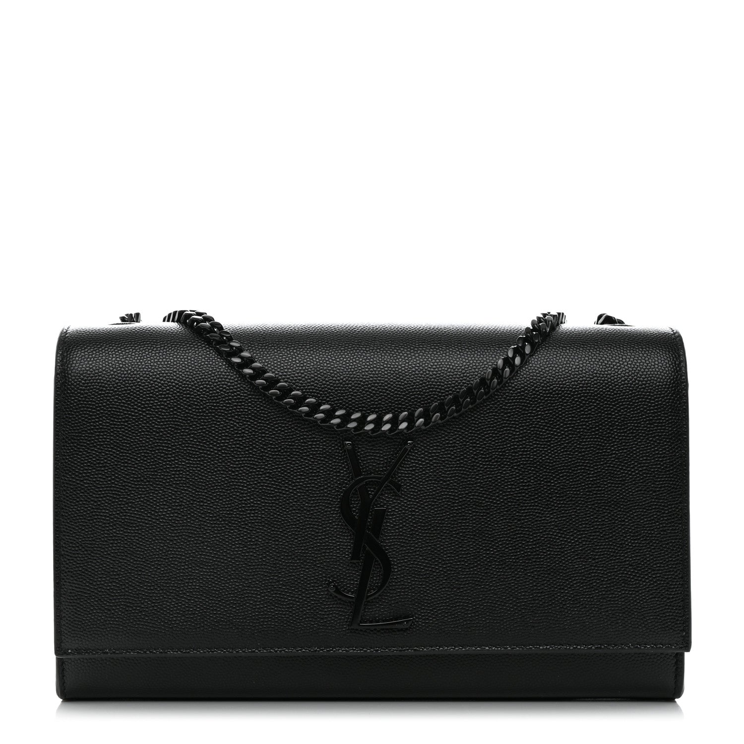 Saint Laurent Grain De Poudre Medium Classic Monogram Monochrome Kate Satchel Black 1 of 10