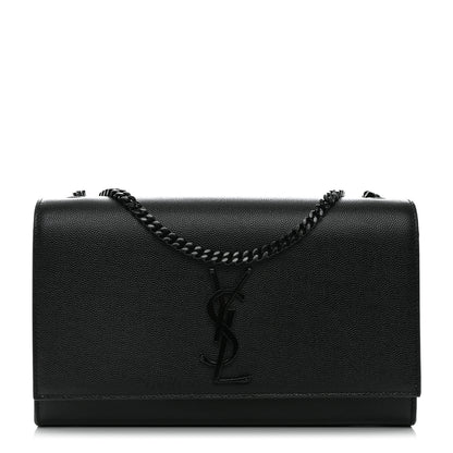 Saint Laurent Grain De Poudre Medium Classic Monogram Monochrome Kate Satchel Black 1 of 10