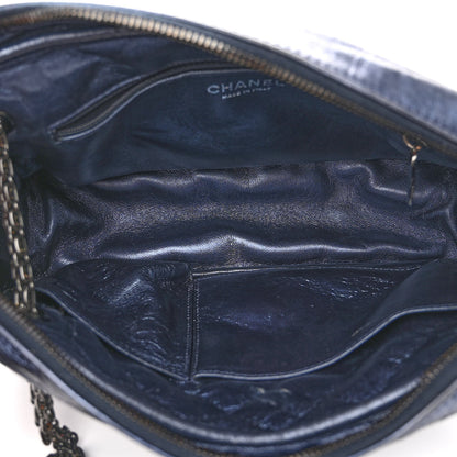 Chanel Metallic Aged Calfskin Quilted Medium Reissue Camera Case Bag Blue 5 of 9