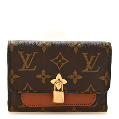 Louis Vuitton Monogram Flower Lock Compact Wallet Caramel 1 of 7