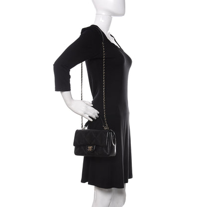 Chanel Lambskin Quilted Small Easy Carry Flap Black 2 of 12