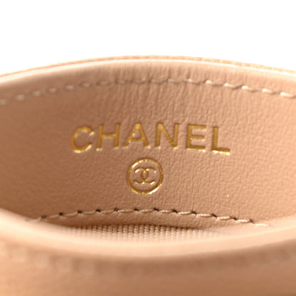 Chanel Caviar Quilted Crystal Card Holder Beige 6 of 9