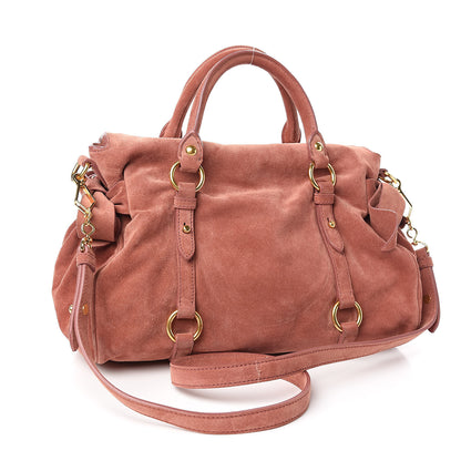 Miu Miu Suede Lux Small Bow Bag Antico 3 of 12