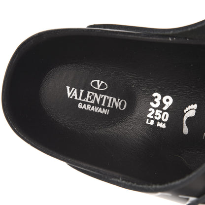Valentino Garavani Calfskin VLTN Birkenstock Slide Sandals 39 Black 6 of 8