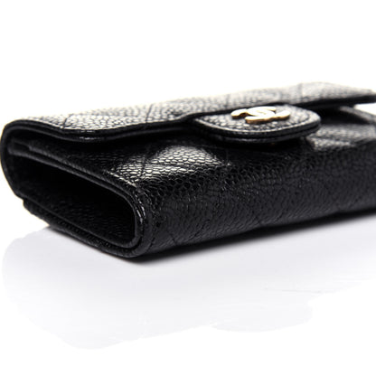 Chanel Caviar Quilted Flap Card Holder Wallet Black 8 of 9