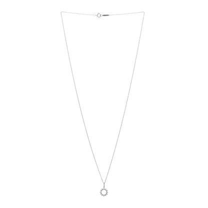Tiffany Platinum 18K White Gold Diamond Mini Open Circle Pendant Necklace 2 of 3