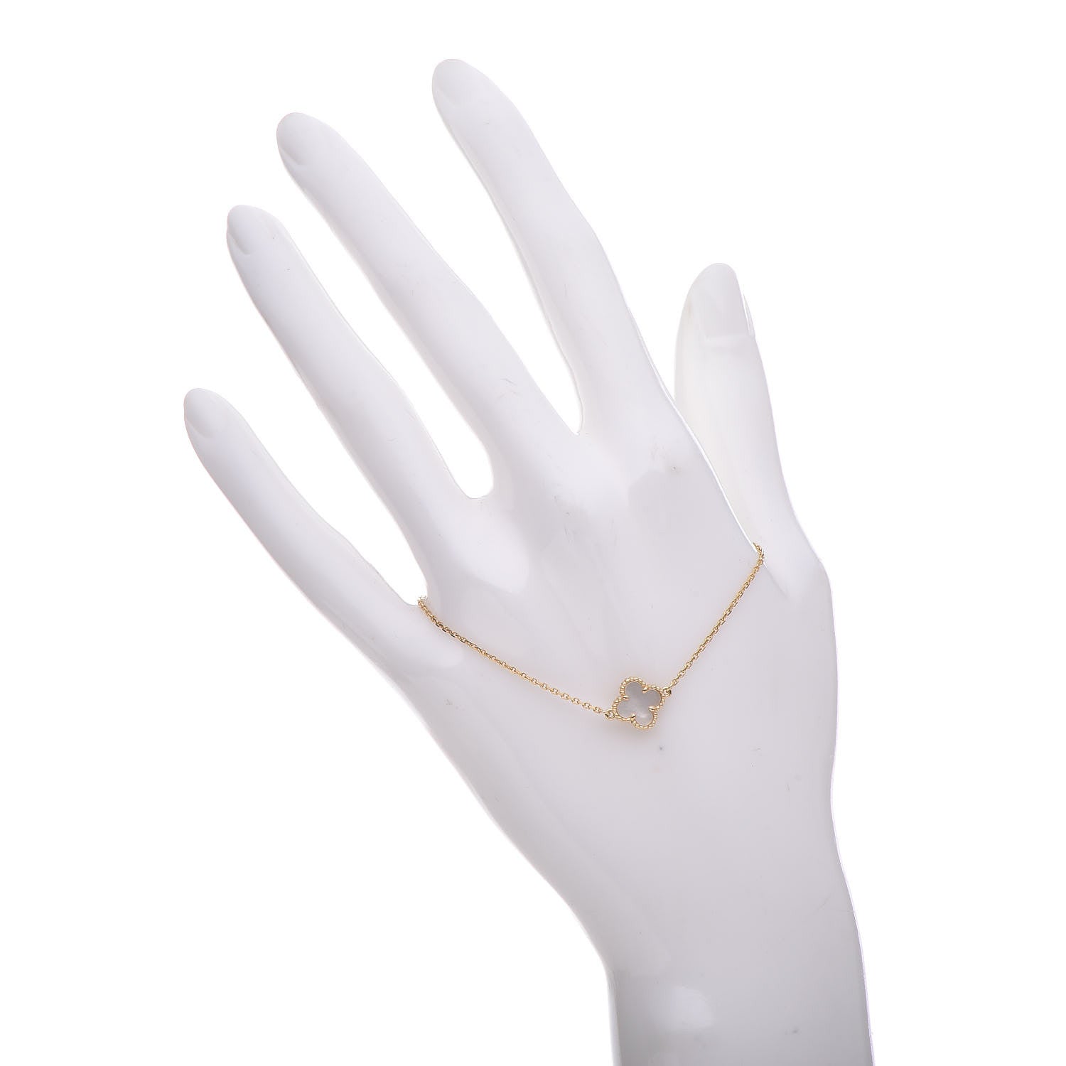 Van Cleef & Arpels 18K Yellow Gold Mother of Pearl Sweet Alhambra Bracelet 2 of 6
