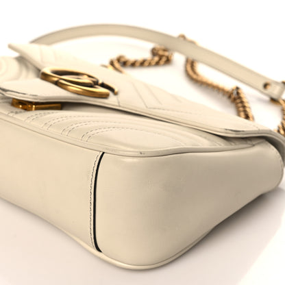 Gucci Calfskin Matelasse Small GG Marmont Shoulder Bag White 9 of 13