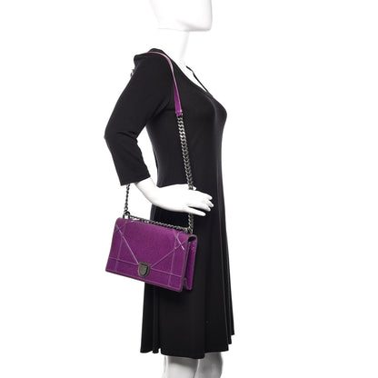 Christian Dior Ceramic Effect Deerskin Medium Diorama Flap Bag Purple 2 of 10